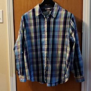 Allison Daley Button Down Top, Size 18, Plaid (B1)